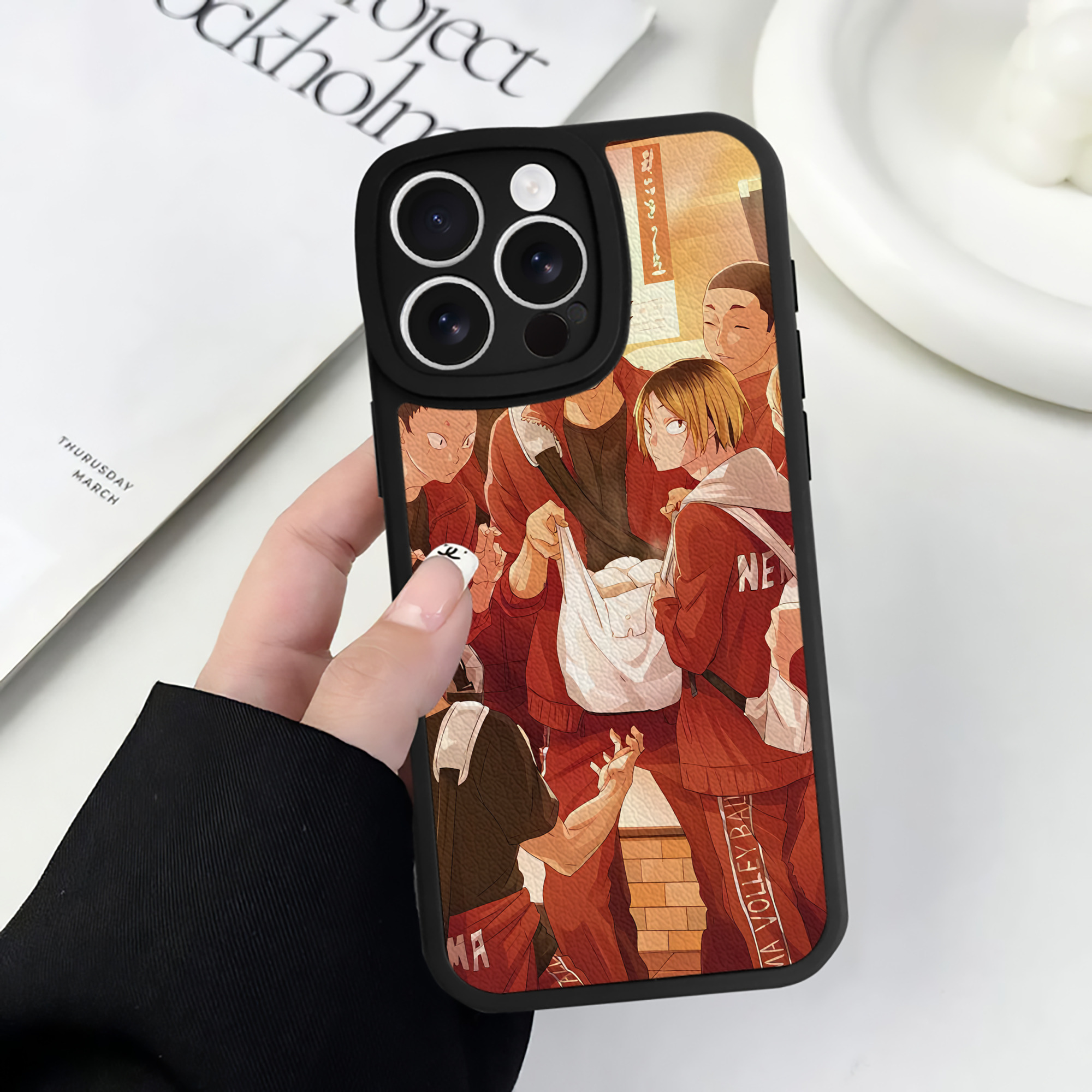 （画像用） ハイキュー!! Haikyu!! 【iPhone 16シリーズ対応】シリコンスマホケース（レザー調） 材質：シリコン